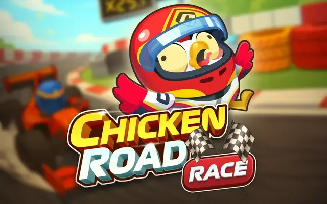 Écran du jeu Chicken Road Race avec la poule sur la piste